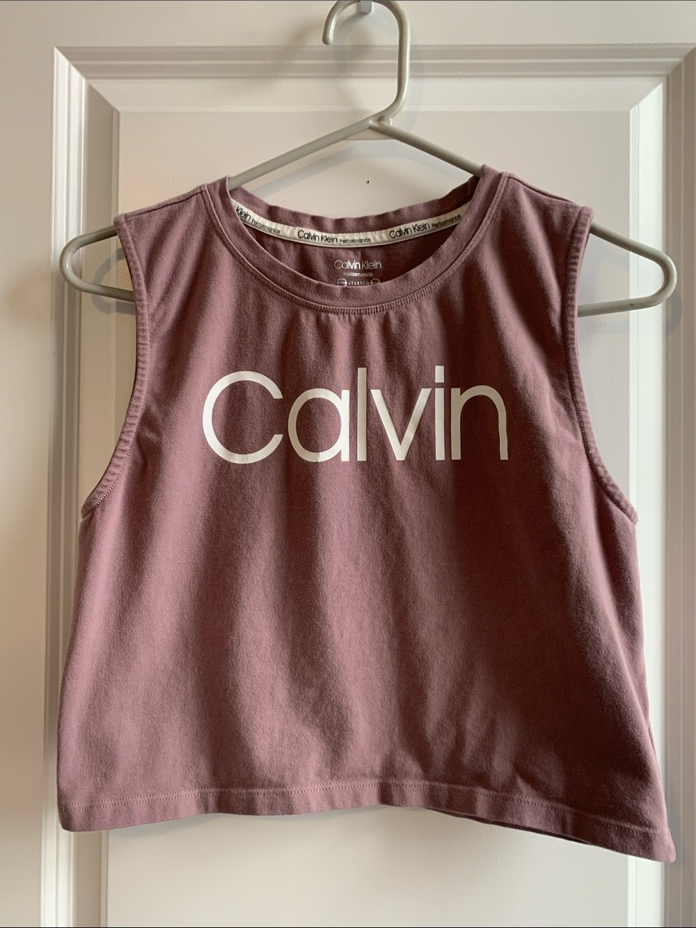 Calvin Klein Mauve Logo Crop Tank